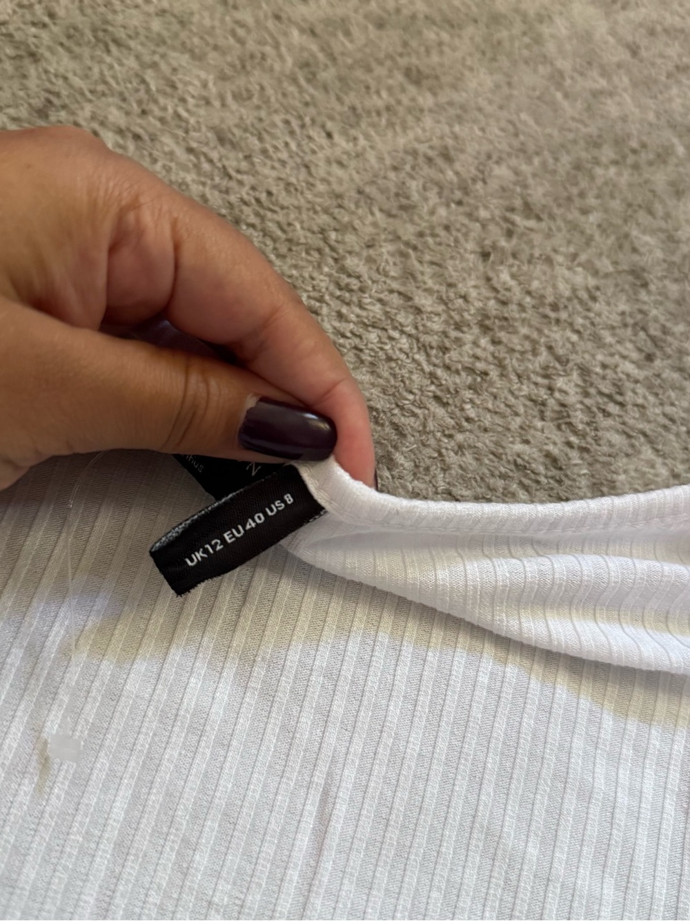 ASOS White Ribbed Square-Neck Crop Top - Picture 3 of 4